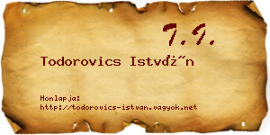 Todorovics István névjegykártya